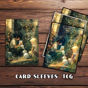Sweet Kitten Time Card Sleeves, TCG Card Sleeve Protector, Top Quality Magic Sleeves，Gifts for Gamers，MTG gamer gift