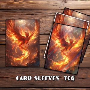 Inferno Phoenix Card Sleeves, TCG Card Sleeve, Custom Card Sleeves, Magic Card Sleeve, Gifts for Gamers