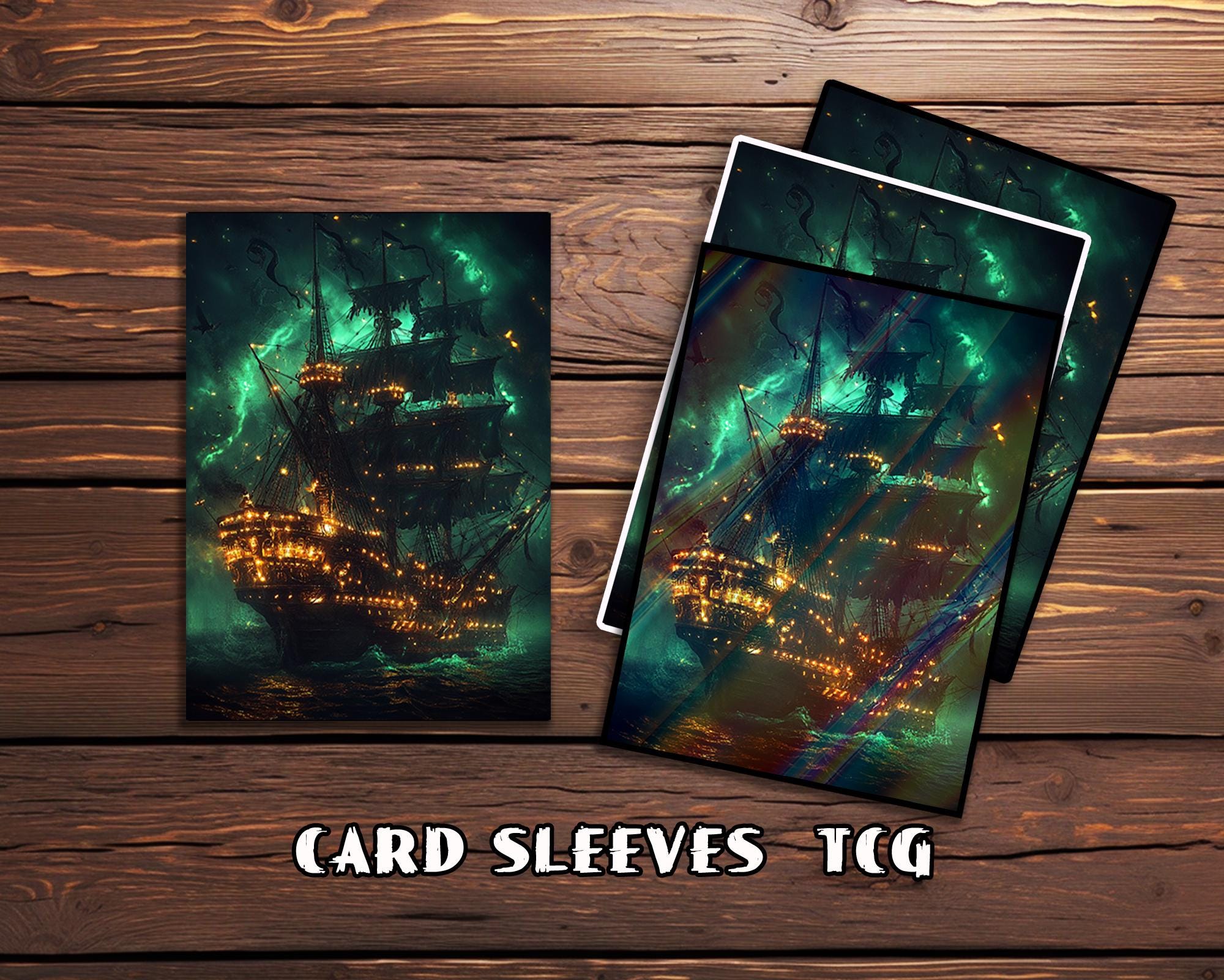 Ethereal Pirate Ship Card Sleeves, TCG Card Sleeve, Custom Card Sleeves, Magic Card Sleeve, Gifts for Gamers