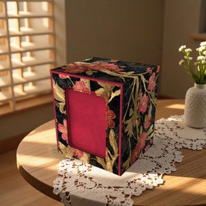Elegant Gilded Blossom Deck Box - Premium Storage for TCG, EDH, Commander, Dice & Counters