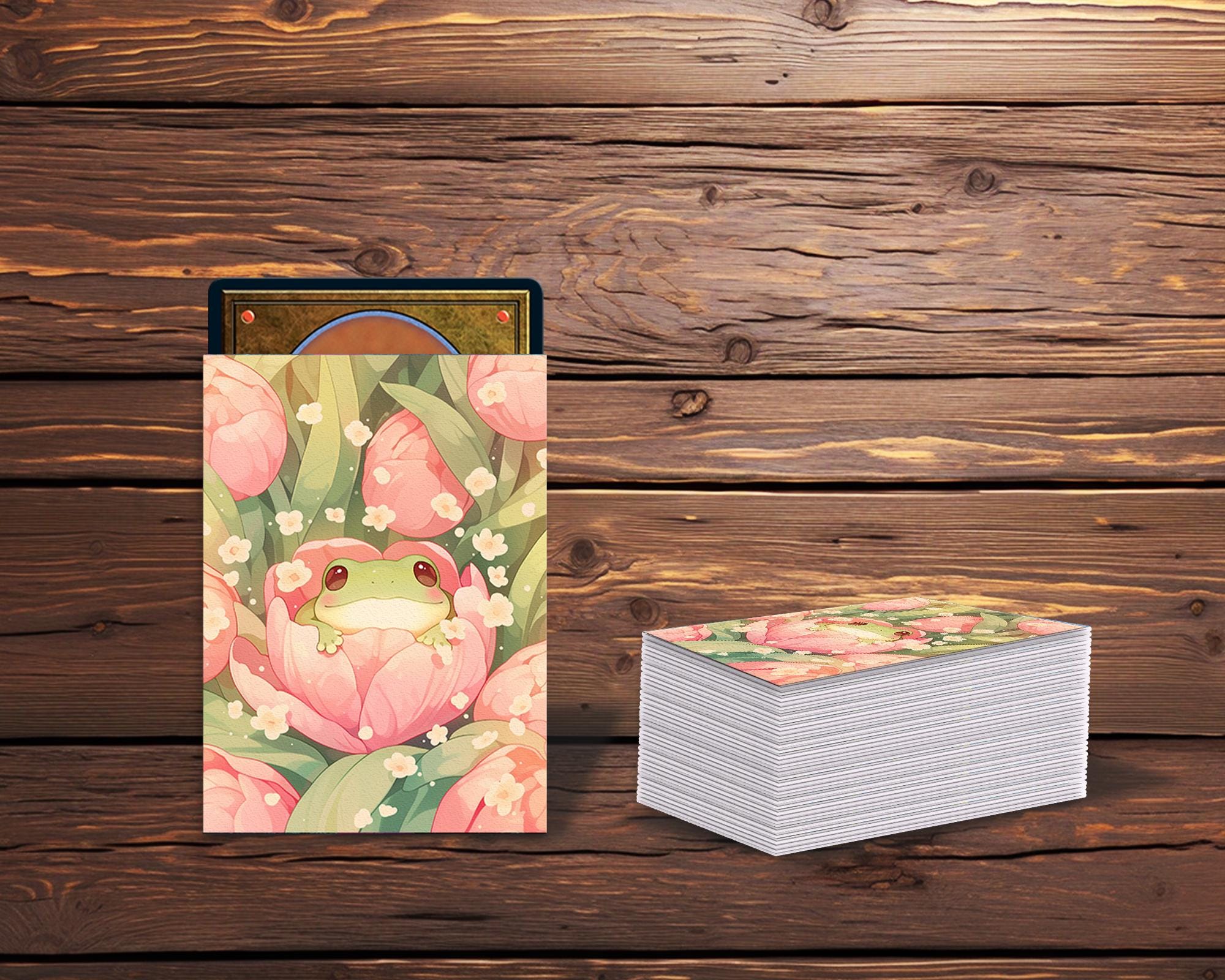 Mtg Card Sleeves,Blossom Frog Cutie Card Sleeves, TCG Card Sleeve  Protector, Top Quality Magic SleevesMTG gamer gift
