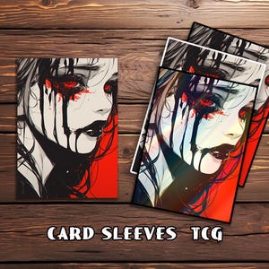 Card Sleeves, TCG Card Sleeve, Custom Card Sleeves, Magic Card Sleeve, Gifts for Gamers,Dark - styled Weeping Figure