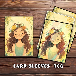 Sunny Floral Maiden Card Sleeves, TCG Card Sleeve, Custom Card Sleeves, Magic Card Sleeve, Gifts for Gamers