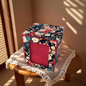 Luxury Japandi Floral Deck Box Mat - Premium Storage for TCG, EDH, Commander, Dice & Counters