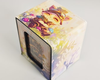 Riftbound Teemo Deck Box with Window Display - PU Leather, Stores 100+ Sleeved Cards