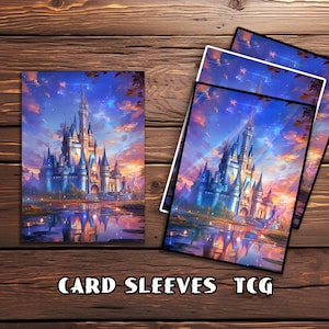 Magic Castle Glow Card Sleeves, TCG Card Sleeve Protector, Top Quality Magic Sleeves，Gifts for Gamers，MTG gamer gift