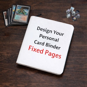 Carpeta de cartas coleccionables personalizada, de cuero sintético con cremallera, páginas fijas, impresión artística completa, capacidad para 160/360 cartas, MTG Pokémon
