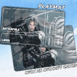 Final Fantasy VII Sephiroth Play Mat，Magic the gathering，Gaming Mat with Zones Option，TCG - Custom Playmat，350mm x 600mm x 4mm