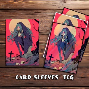 Card Sleeves, TCG Card Sleeve, Custom Card Sleeves, Magic Card Sleeve, Gifts for Gamers,Mourning Girl by Tombstone