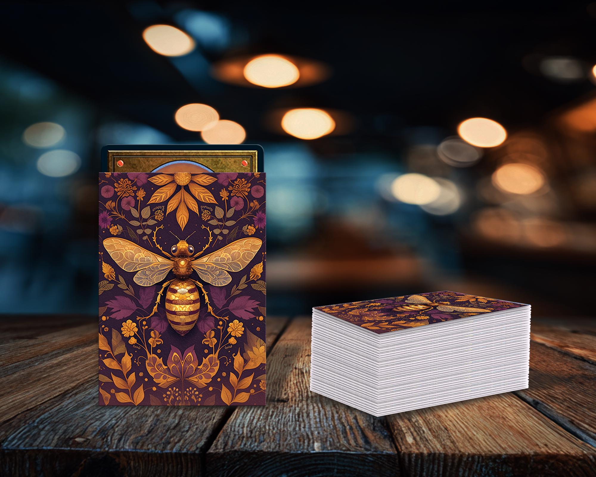 Card Sleeves, TCG Card Sleeve, Custom Card Sleeves, Magic Card Sleeve,  Gifts for Gamers,gilded Bee in Purple Floral Realm - Etsy