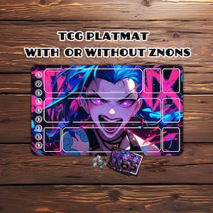 Riftbound playmat, Magic the Gathering TCG - 24&quot; x 14&quot;，Anime Jinx,riftbound sleeves