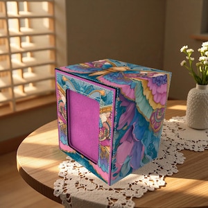 Colorful Moth Art Deck Box - Premium Storage for TCG, EDH, Commander, Dice & Counters