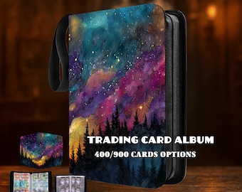 4/9 Pocket Card Binder for riftbound,MTG TCG Pokémon,Colorful Galaxy Forest