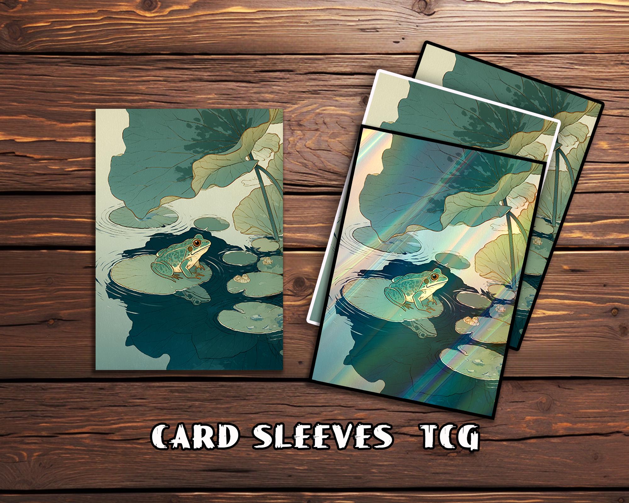 mtg frog card sleeves ETLKJVBL for Storage Solution, Cute Cartoon for MTG Card Box and Commander Decks, High Capacity Anime Card for Mtg Deck Box, Designed Specifically for Mtg Players gloss front MTG Card Sleeves - Frog