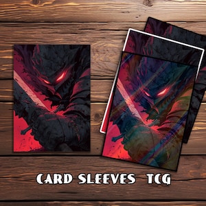 Mtg Card Sleeves,Berserk Guts Black Swordsman Card Sleeves, TCG Card Sleeve Protector, Top Quality Magic Sleeves，Gifts for Gamers