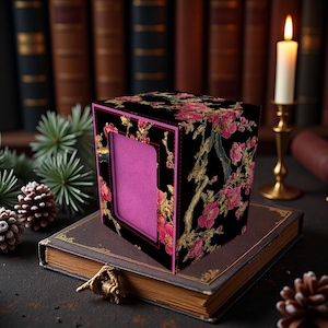 Oriental Golden Blossom Deck Box - Premium Storage for TCG, EDH, Commander, Dice & Counters