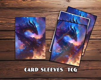 Bustine protettive per carte, bustine protettive per carte TCG, bustine protettive personalizzate, bustine protettive per carte Magic, regali per giocatori, drago cosmico fantasy