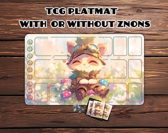 Riftbound playmat, Magic the Gathering TCG - 24" x 14"，Cute Teemo,riftbound sleeve