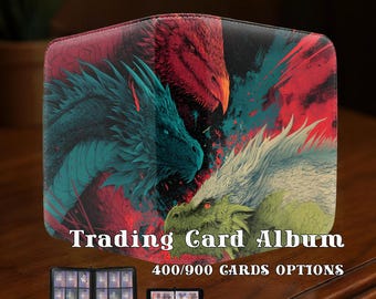 Mythic Dragon Trio Trading Card Album – 400/900 Cards Optional, Zippered PU Binder for MTG/TCG/Pokémon
