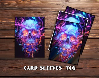 Card Sleeves, TCG Card Sleeve, Custom Card Sleeves, Magic Card Sleeve, Gifts for Gamers,Vibrant Skull Art