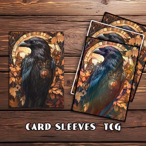 Mtg Card Sleeves,Autumn Raven Card Sleeves, TCG Card Sleeve Protector, Top Quality Magic Sleeves，Gifts for Gamers，MTG gamer gift