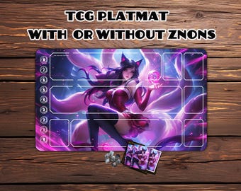 Tapete de juego Riftbound Mystic, Magic the Gathering TCG - 24" x 14", funda Riftbound, Anime de fantasía Fox Spirit