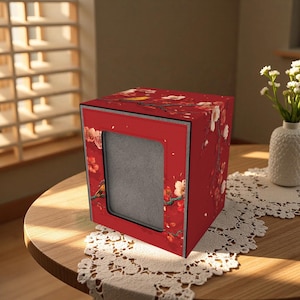 Oriental Blossom Bird Card Deck Box - Premium Storage for TCG, EDH, Commander, Dice & Counters