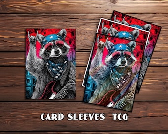 Mtg Kartenhüllen, Rock Waschbär Kartenhüllen, TKG Kartenhüllenschutz, hochwertige magische Hüllen ， MTG Gamer Geschenk