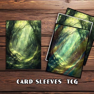 Green Forest Trail Card Sleeves, TCG Card Sleeve Protector, Top Quality Magic Sleeves，Gifts for Gamers，MTG gamer gift