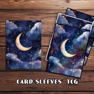 Mtg Card Sleeves, Golden Night Sky Art Card Sleeves, Top Quality & Detailed TCG Sleeves, Magic: The Gathering Accessories