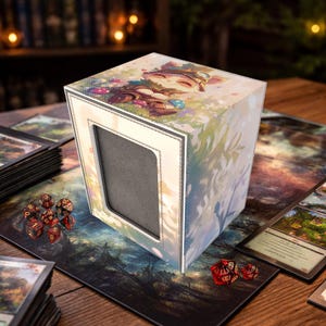 Caja para cartas Teemo de Riftbound con ventana expositora - Cuero sintético, capacidad para más de 100 cartas enfundadas
