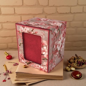 Whimsical Cherry Blossom Deck Box - Premium Storage for TCG, EDH, Commander, Dice & Counters