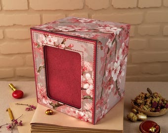 Caja para mazos de cartas coleccionables Riftbound para TCG, EDH y Commander, diseño de flor de cerezo caprichosa