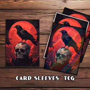 Mtg Card Sleeves, Blood Moon Omen Art Card Sleeves, Top Quality & Detailed TCG Sleeves, Magic: The Gathering Accessories