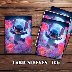 TCG Card Sleeve, Stitch in Neon Card Sleeves,Custom Card Sleeves, Magic Card Sleeve, Gifts for Gamers，Card Game Sleeves