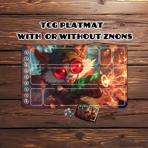 Riftbound playmat, Magic the Gathering TCG - 24&quot; x 14&quot;，Teemo in Battle Spark,riftbound sleeves