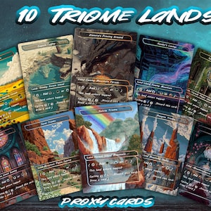 10x Pixel Style Triome Lands Pack, contains 10 unique custom agent lands, high quality lands