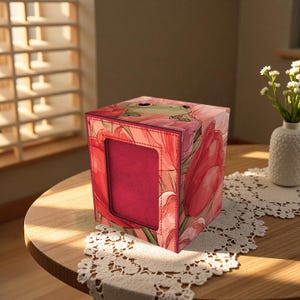 Frog in Tulip Field Deck Box Mat - Premium Storage for TCG, EDH, Commander, Dice & Counters