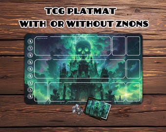Riftbound  playmat, Magic the Gathering TCG - 24" x 14"，Gothic Skull Castle