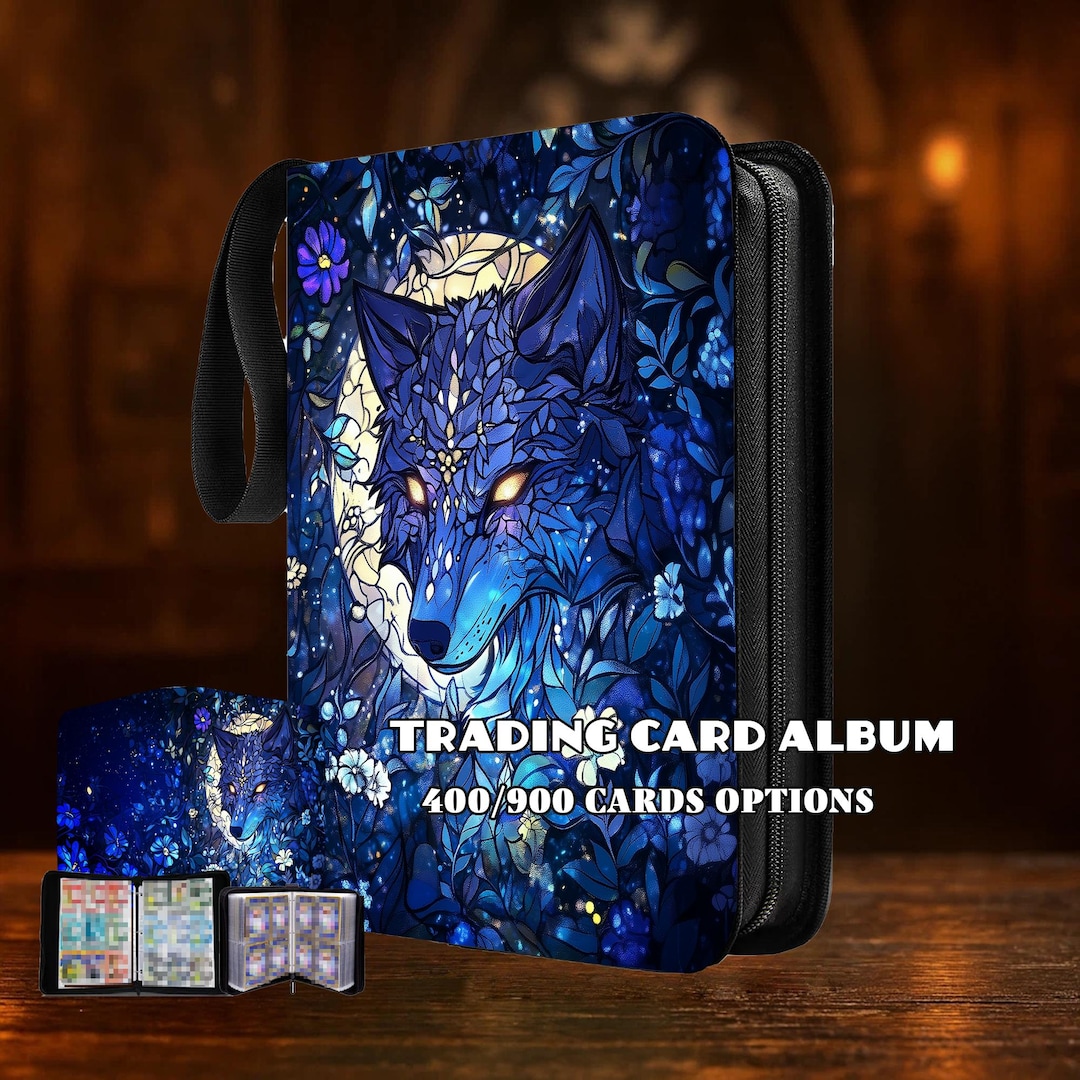 4/9 Pocket Card Binder for Riftbound,mtg Pokémon,stained - Glass Wolf ...