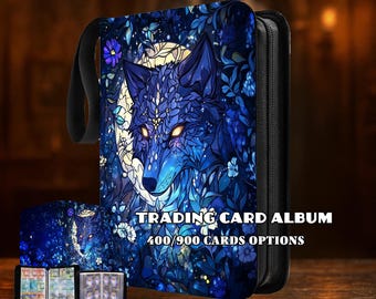 4/9 Pocket Card Binder for riftbound,MTG Pokémon,Stained - Glass Wolf