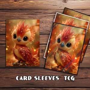 Mtg Card Sleeves,Cute Sparkle Bird Card Sleeves, TCG Card Sleeve Protector, Top Quality Magic Sleeves，MTG gamer gift