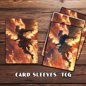 Mtg Card Sleeves,Final Fantasy Armored Chocobo Card Sleeves, TCG Card Sleeve Protector, Top Quality Magic Sleeves，MTG gamer gift