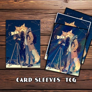 Kaarthoezen, TCG-kaarthoes, aangepaste kaarthoezen, magische kaarthoes, cadeaus voor gamers, nachtelijke vosastronomen