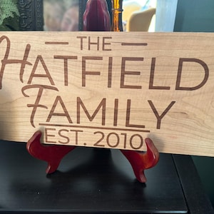 Personalized Family Name Sign | Custom Hand Made Hardwood Sign | Housewarming Gift | Last Name Sign | Wedding Gift | Home Wall Decor |