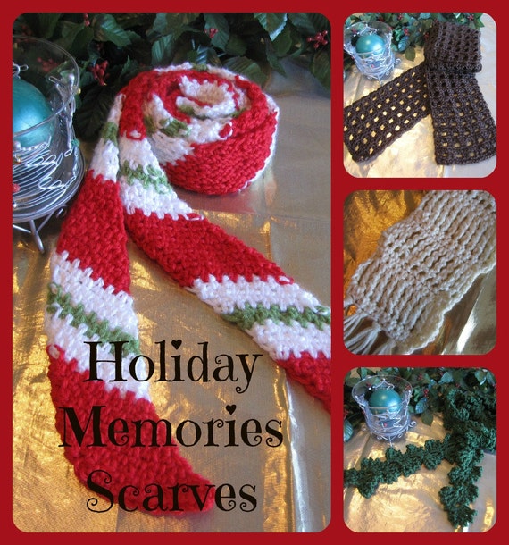 Download Items similar to PATTERN Holiday Memories Crochet Scarves Collection - 4 different Designs ...