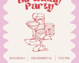 Women's 21st Birthday Invitation Template