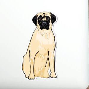 Autocollant imperméable Mastiff anglais Sticker laboratoire vinyle jaune, cadeau pour amoureux des chiens, maman Mastiff