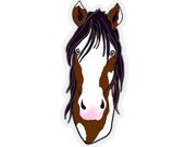 Paint Horse Sticker Blue Eyes Original Illustration Horses Pony Cute Fun Equine Art Equestrian Planner Vinyl Decal Gifts Horse Lovers Horse