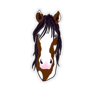 Paint Horse Aufkleber Blaue Augen Original Illustration Pferde Pony Cute Fun Pferde Kunst Reiter Planer Vinyl Aufkleber Geschenke Pferdeliebhaber Pferd